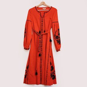 Linen Ukrainian embroidery dress